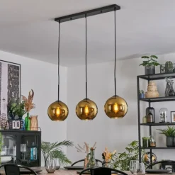 Koyoto Suspension, Boule lumineuse, Suspension Or, 3 lumières