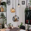 Koyoto Suspension, Boule lumineuse, Suspension, Suspension grappe Ambre, Clair, Fumé, 3 lumières