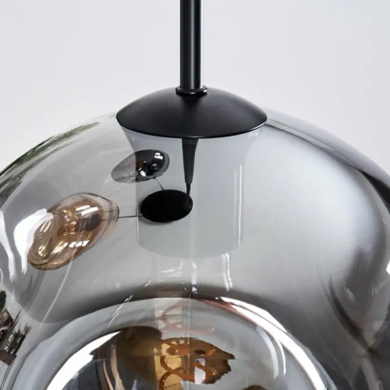 Koyoto Suspension, Boule lumineuse, Suspension, Suspension grappe Ambre, Clair, Fumé, 3 lumières