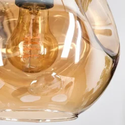 Koyoto Suspension, Boule lumineuse, Suspension, Suspension grappe Ambre, Clair, Fumé, 3 lumières