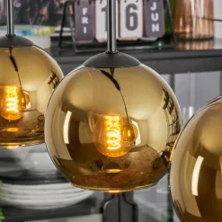 Koyoto Suspension, Boule lumineuse, Suspension Or, 3 lumières