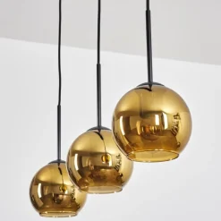 Koyoto Suspension, Boule lumineuse, Suspension Or, 3 lumières