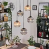 Koyoto Suspension, Boule lumineuse, Suspension grappe Ambre, Clair, Fumé, 5 lumières