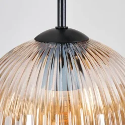 Koyoto Suspension, Boule lumineuse, Suspension grappe Ambre, Clair, Fumé, 5 lumières