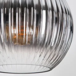 Koyoto Suspension, Boule lumineuse, Suspension grappe Ambre, Clair, Fumé, 5 lumières