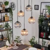 Koyoto Suspension, Boule lumineuse, Suspension grappe Ambre, Clair, Fumé, 5 lumières