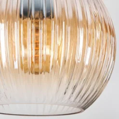 Koyoto Suspension, Boule lumineuse, Suspension grappe Ambre, Clair, Fumé, 5 lumières