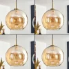 Koyoto Suspension, Boule lumineuse, Suspension Or, Noir, 1 lumière