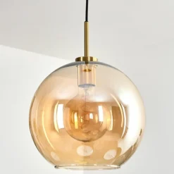 Koyoto Suspension, Boule lumineuse, Suspension Or, Noir, 1 lumière