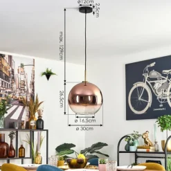 Koyoto Suspension, Boule lumineuse, Suspension Or, Noir, 1 lumière