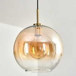 Koyoto Suspension, Boule lumineuse, Suspension Or, Noir, 1 lumière