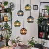 Koyoto Suspension, Boule lumineuse, Suspension grappe 45 cm Bleu, Vert, Cuivré, 5 lumières