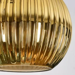 Koyoto Suspension, Boule lumineuse, Suspension grappe 30 cm Bleu, Or, Vert, 3 lumières