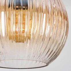 Koyoto Suspension, Boule lumineuse, Suspension grappe Ambre, Clair, Fumé, 5 lumières