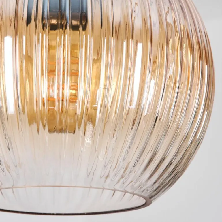 Koyoto Suspension, Boule lumineuse, Suspension grappe Ambre, Clair, Fumé, 5 lumières