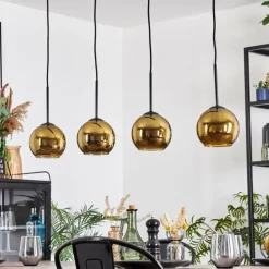 Koyoto Suspension, Boule lumineuse, Suspension Or, 4 lumières