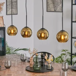 Koyoto Suspension, Boule lumineuse, Suspension Or, 4 lumières