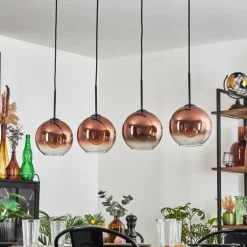 Koyoto Suspension Clair, Cuivré, 4 lumières