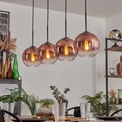 Koyoto Suspension Clair, Cuivré, 4 lumières