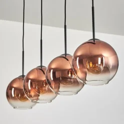 Koyoto Suspension Clair, Cuivré, 4 lumières