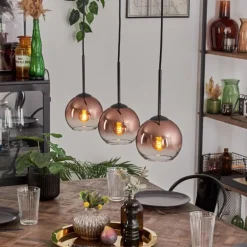 Koyoto Suspension Clair, Cuivré, 3 lumières