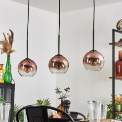Koyoto Suspension Clair, Cuivré, 3 lumières