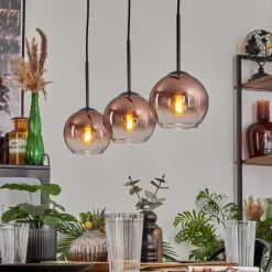 Koyoto Suspension Clair, Cuivré, 3 lumières