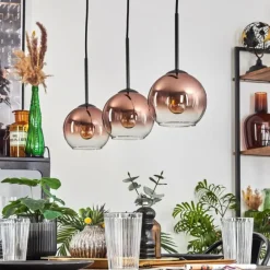 Koyoto Suspension Clair, Cuivré, 3 lumières