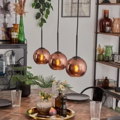 Koyoto Suspension Cuivré, 3 lumières