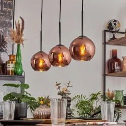 Koyoto Suspension Cuivré, 3 lumières