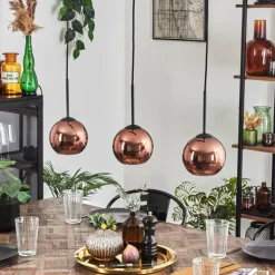 Koyoto Suspension Cuivré, 3 lumières