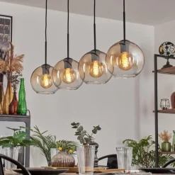 Koyoto Suspension Noir, 4 lumières