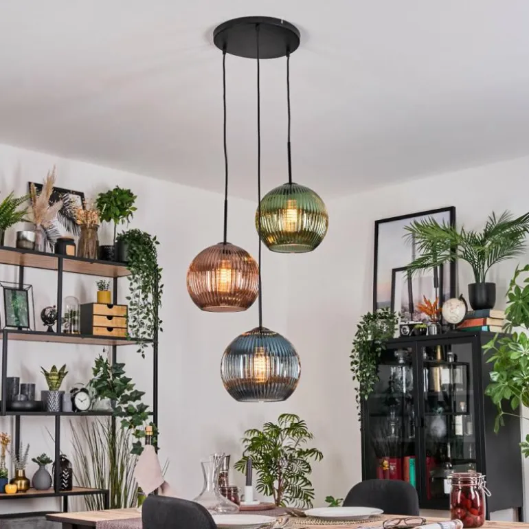 Koyoto Suspension Noir, 3 lumières