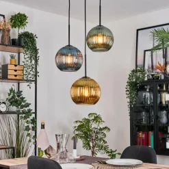 Koyoto Suspension Noir, 3 lumières