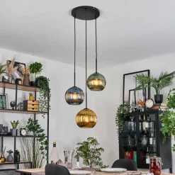 Koyoto Suspension Noir, 3 lumières