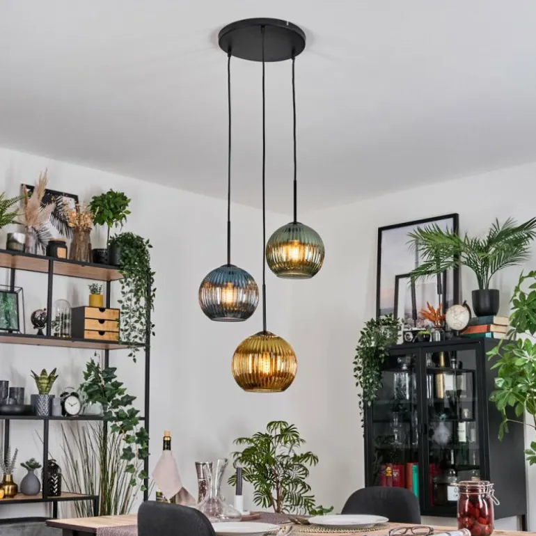 Koyoto Suspension Noir, 3 lumières