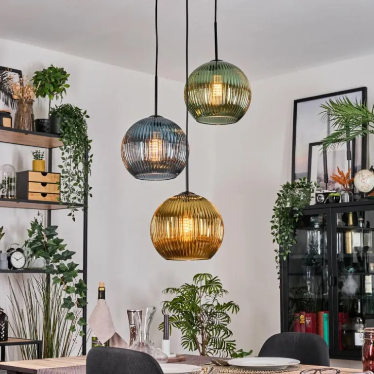 Koyoto Suspension Noir, 3 lumières