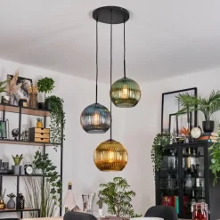 Koyoto Suspension Noir, 3 lumières