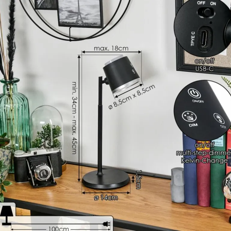 Krumstorp Lampe à poser, Applique murale, Liseuse LED Noir, 1 lumière