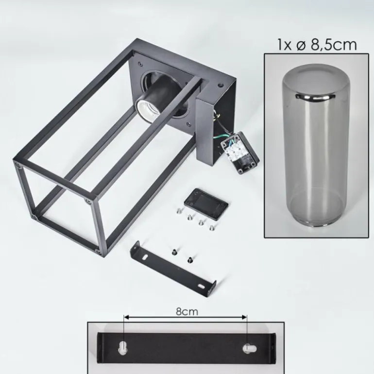 Lagarelhos Luminaire extérieur, Lampe murale d´extérieur Noir, 1 lumière