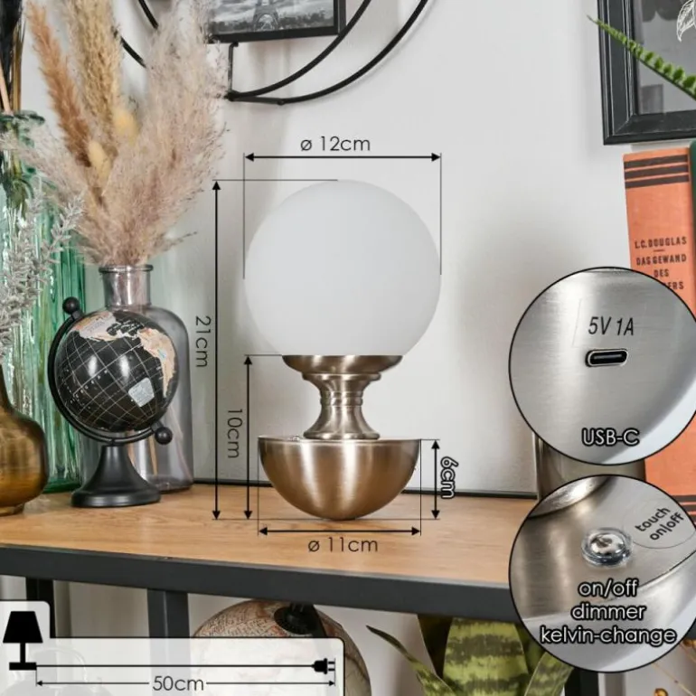 Lakolk Lampe à poser LED Nickel mat, 1 lumière