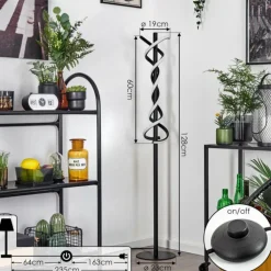 Lampadaire Alvarim LED Noir, 1 lumière