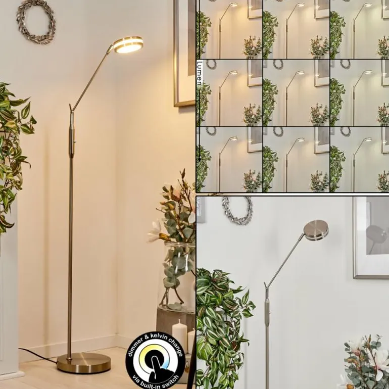 Lampadaire Huallilemu LED Nickel mat, 1 lumière