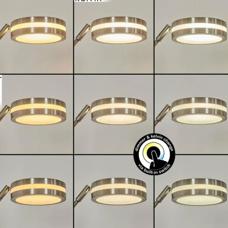 Lampadaire Huallilemu LED Nickel mat, 1 lumière