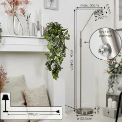 Lampadaire Huallilemu LED Nickel mat, 1 lumière