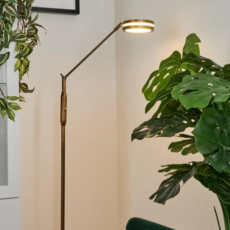 Lampadaire Huallilemu LED Vieux laiton, 1 lumière
