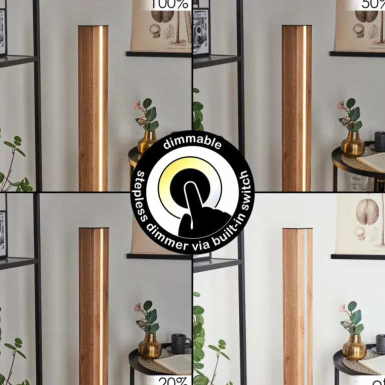 Lampadaire Kyneton LED Écru, Noir, 1 lumière