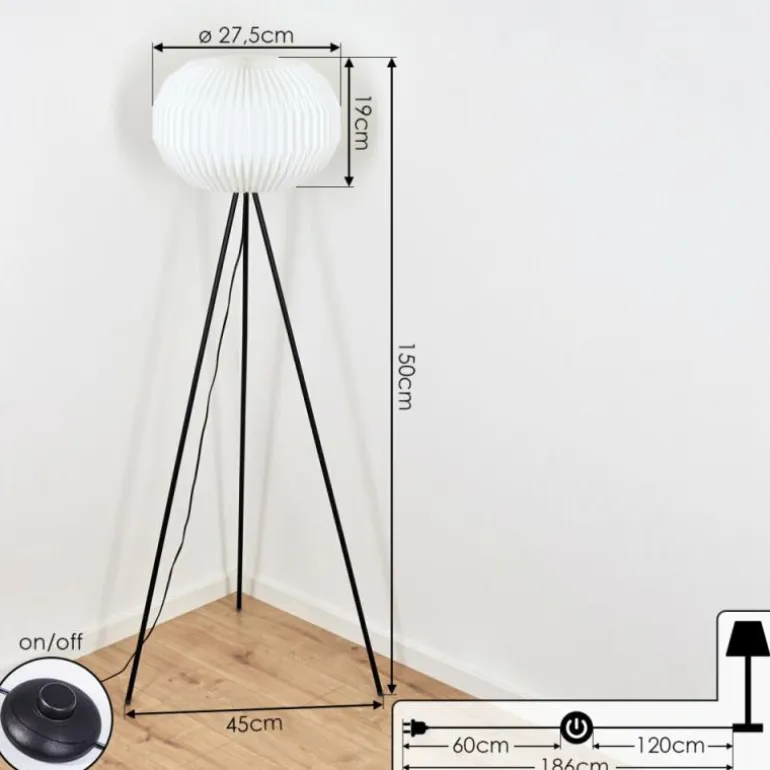 Lampadaire Regufe Noir, 1 lumière