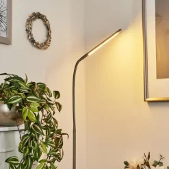 Lampadaire Reuland LED Nickel mat, 1 lumière