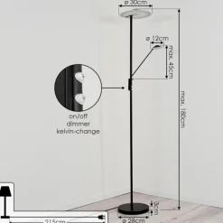 Lampadaire à vasque Choupico LED Noir, 2 lumières